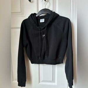 Gymshark Black Cropped Hoodie for Women